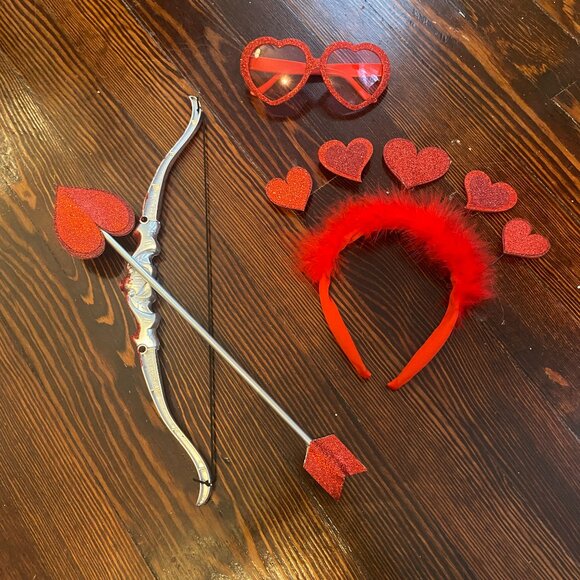 Red Cupid Valentines Day Costume Accessories and skirt - Picture 2 of 5